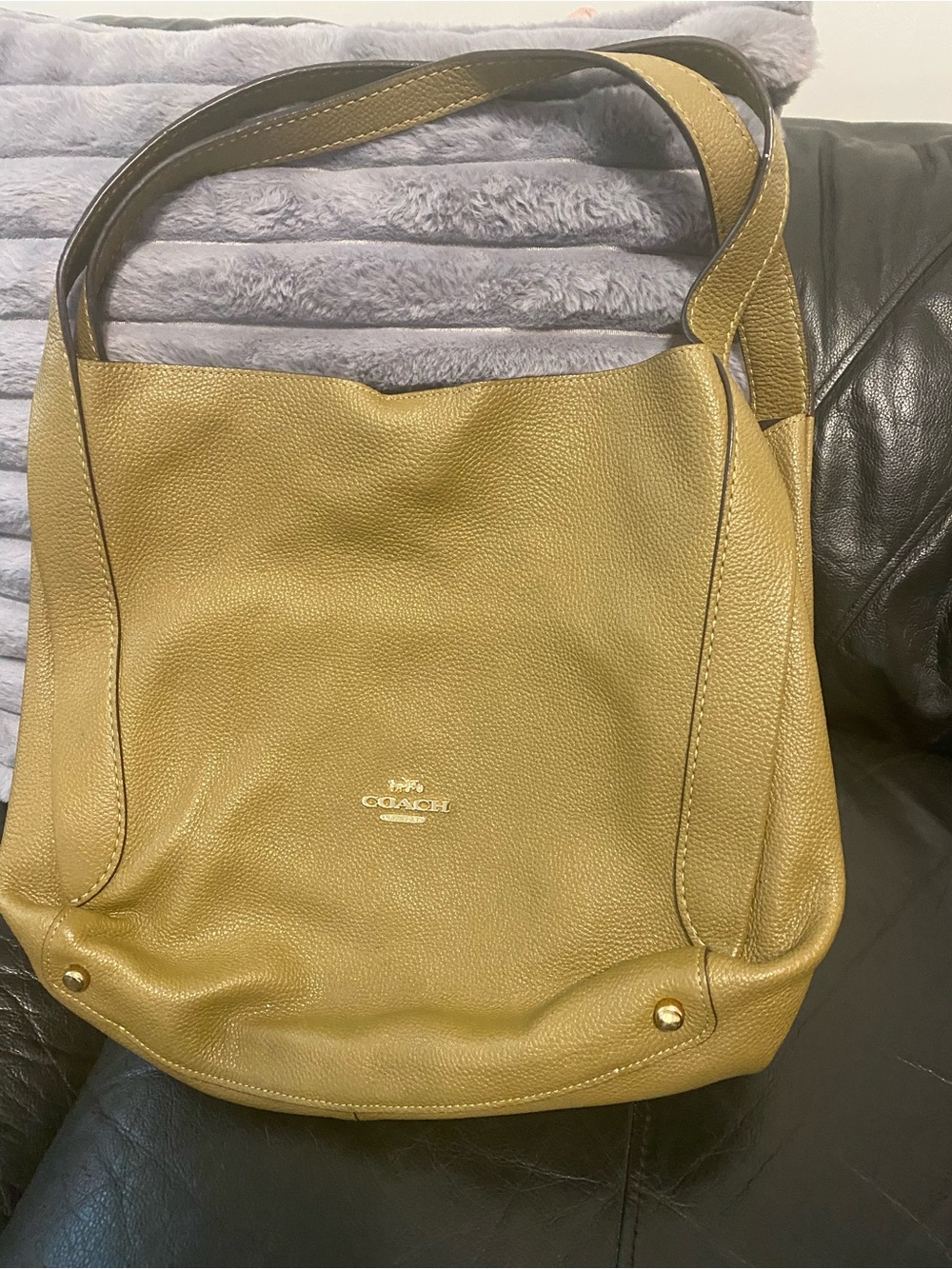 2 Coach Purses!! 1 Olive-Tone Pebbled Bag and 1 Black Pebbled Bag